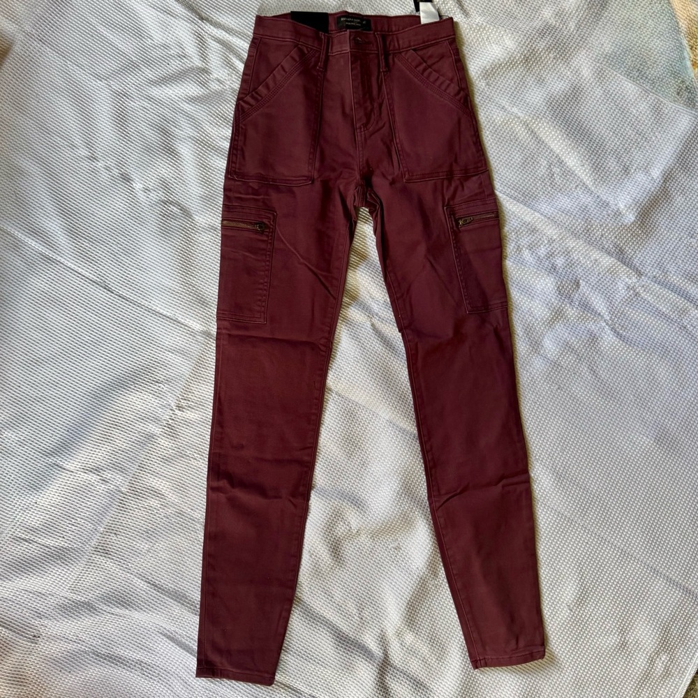 Banana Republic Maroon High-Rise Skinny Jeans